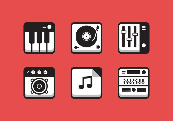 Conjunto de iconos de música vectorial vector