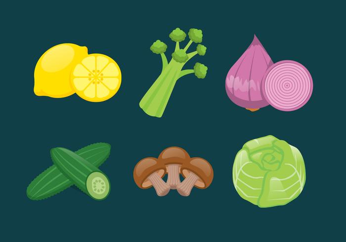 Conjunto de ilustración vectorial de verduras vector