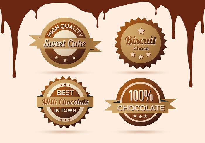 Free Collection of Chocolate Labels, Badges and Icons vector