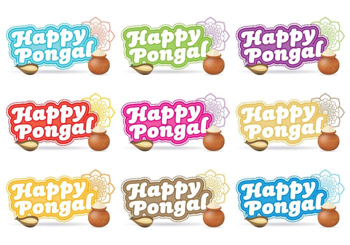 Happy Pongal Titles vector