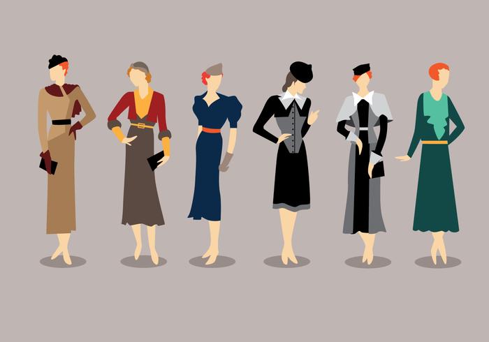 Fashion Style 1930s Vectors