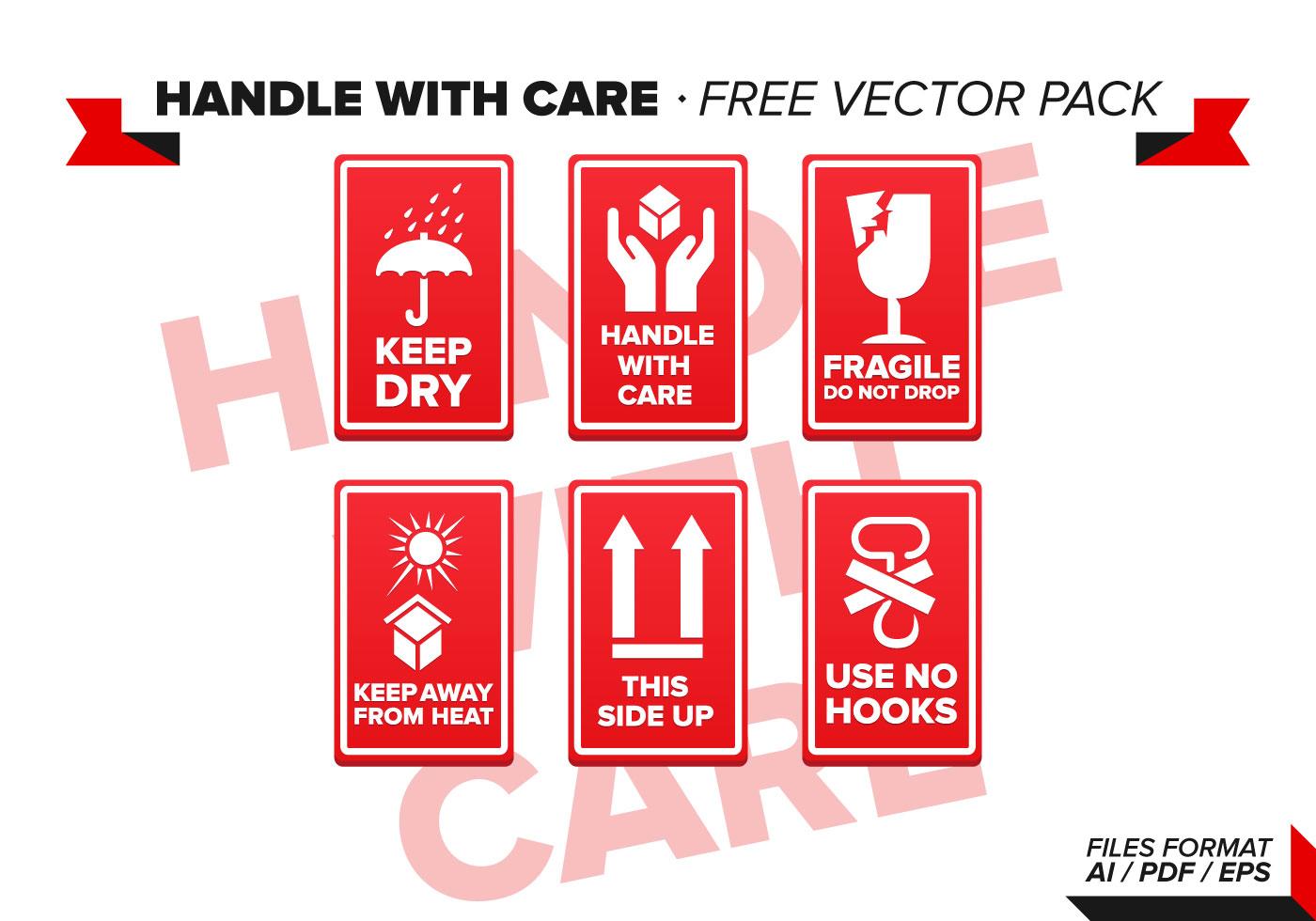 Handle With Care Free Vector Pack 100245 Vector Art at Vecteezy