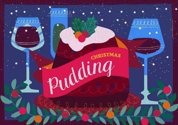 Christmas Pudding Vector Illustration