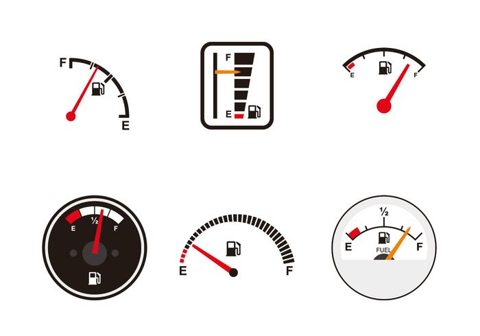 Varios vectores de indicador de combustible