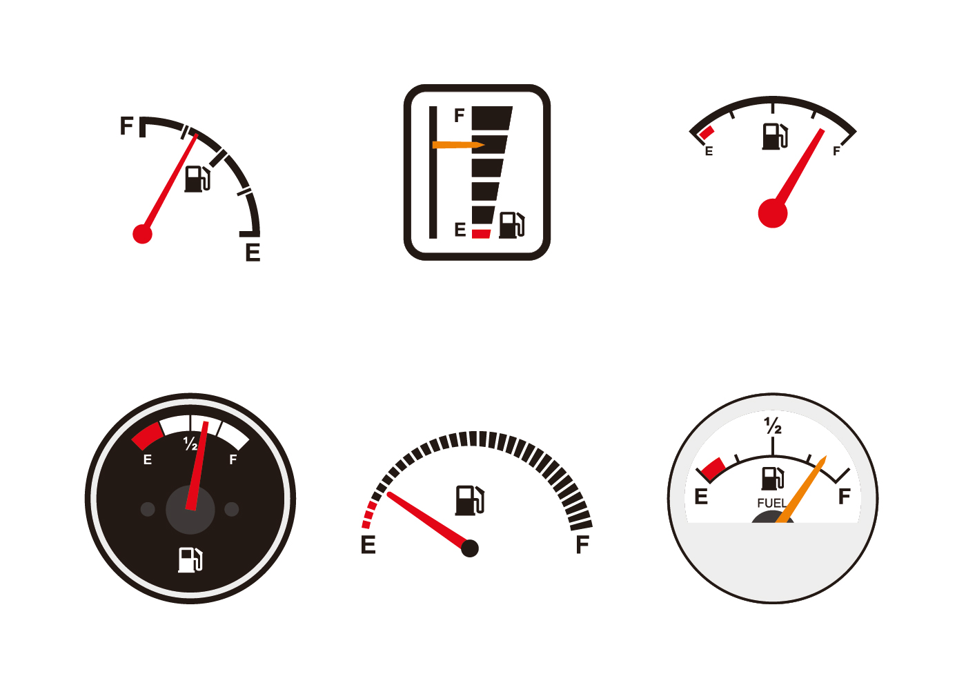 Various Fuel Gauge Vectors 100291 Vector Art at Vecteezy