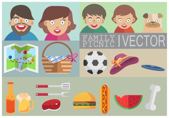 Familia Picnic Vector