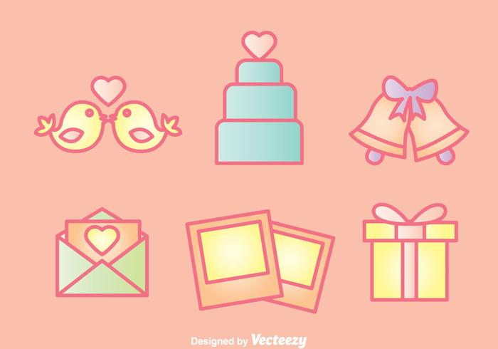 Conjunto de iconos de boda vector