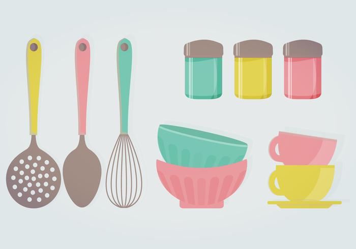 Ilustración vectorial de cocina retro vector