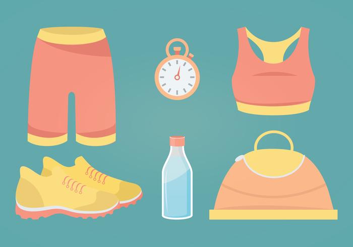 Accesorios de fitness ilustración vectorial vector