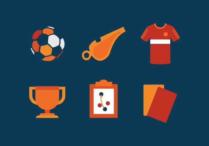 Conjunto de iconos de Fútbol Sala vector