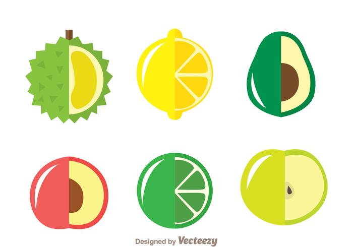 Iconos de frutas frescas vector