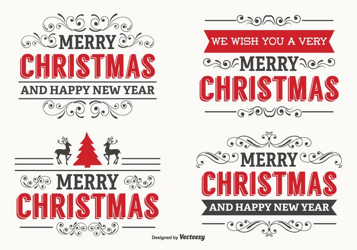 Beautiful Christmas Label Set vector