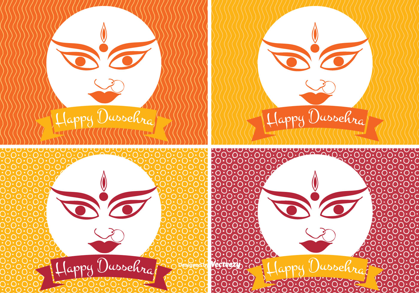 Happy Dussehra Label Set Download Free Vectors Clipart Graphics Vector Art