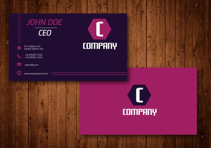 Purple Hexagon Creative Business Card vector