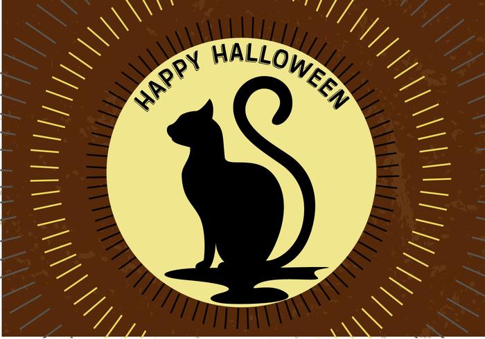 Halloween Moon Cat vector