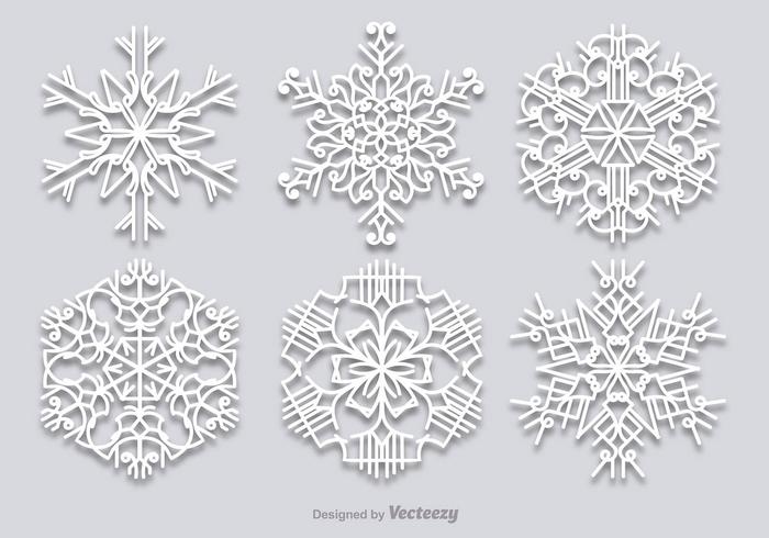 White snowflakes set vector