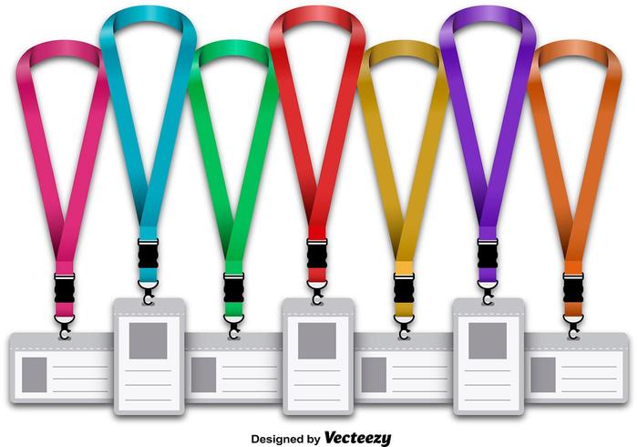 Corporative lanyard set vector