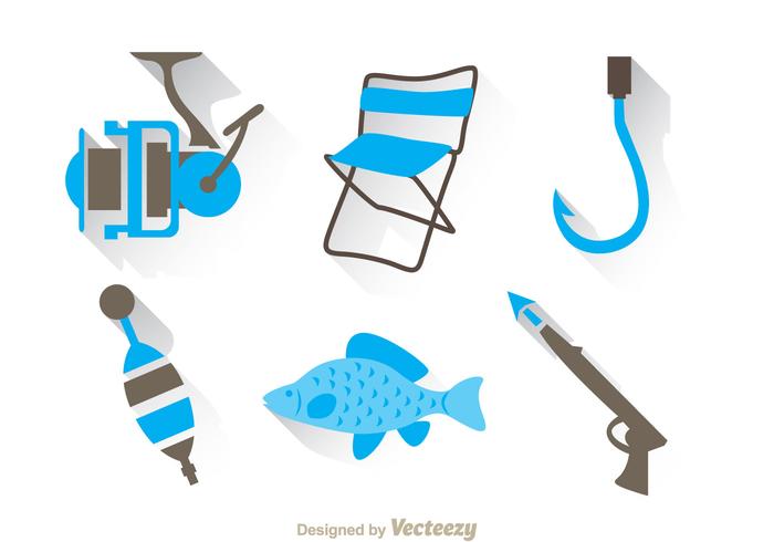 Fishing Duo Tones Colors Icons vector