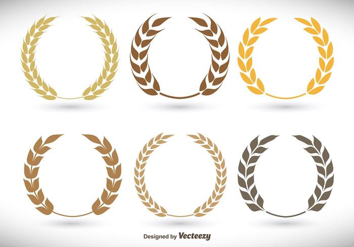 Flat laurel wreath set vector