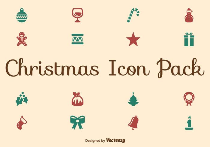 Conjunto de iconos de Navidad plana vector