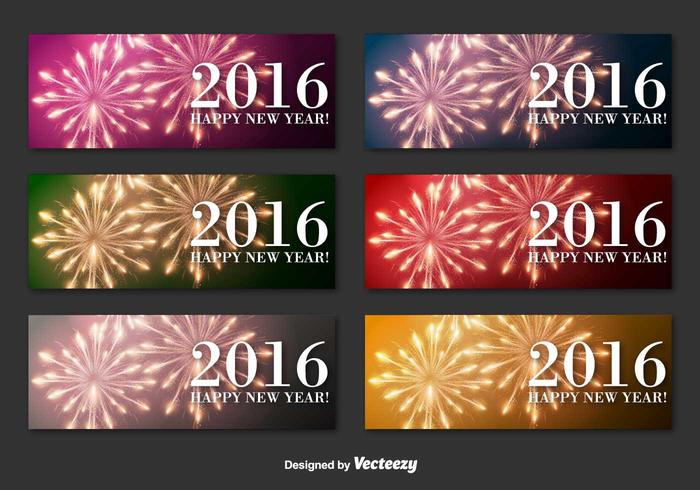 New Year 2016 banners vector