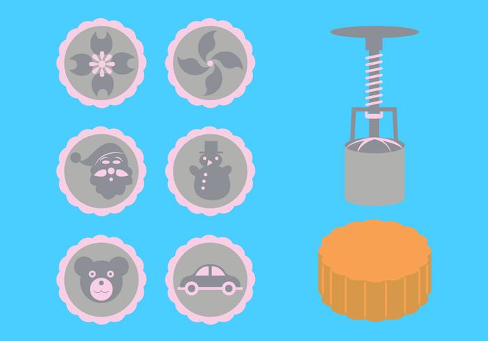 Vector Illustration of Moon Cake Accessories Vector Illustration of Moon Cake Accessories
