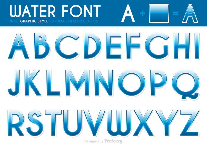 Water Font Vector