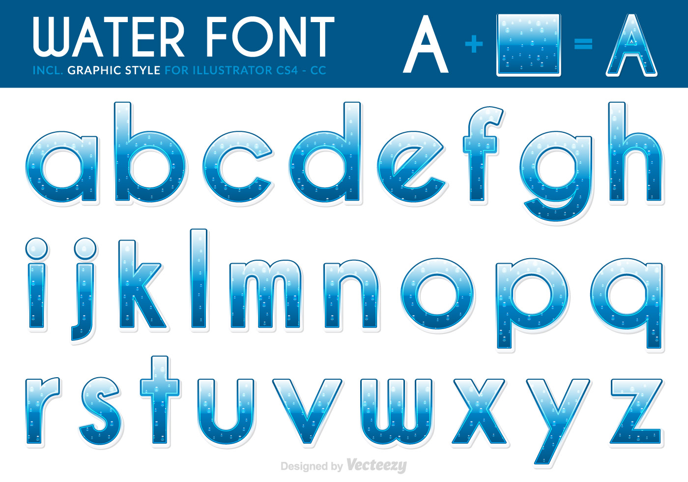 water drops font