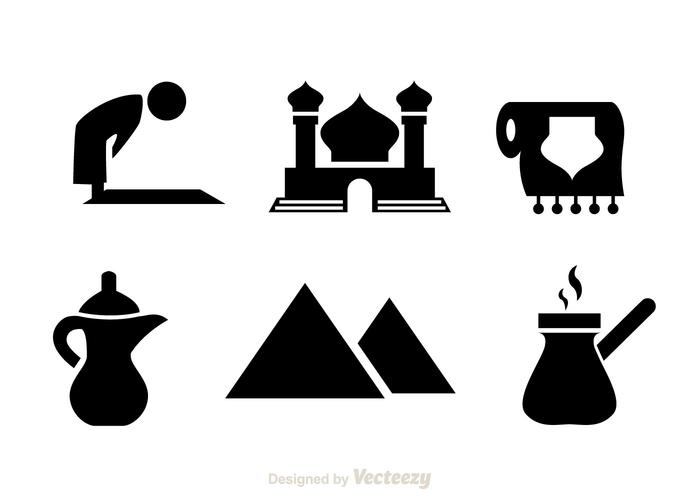 Arabic Black Icons vector