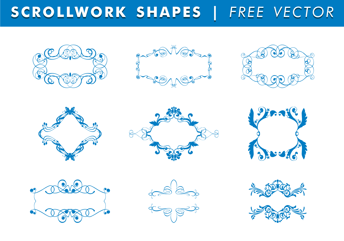Scrollwork Shapes Free Vector Download Free Vector Art, Stock
