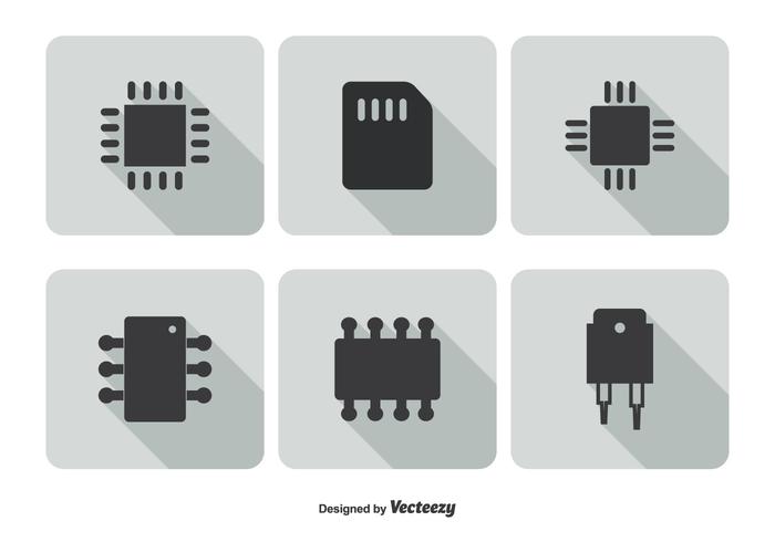 Conjunto de iconos de microchip vector