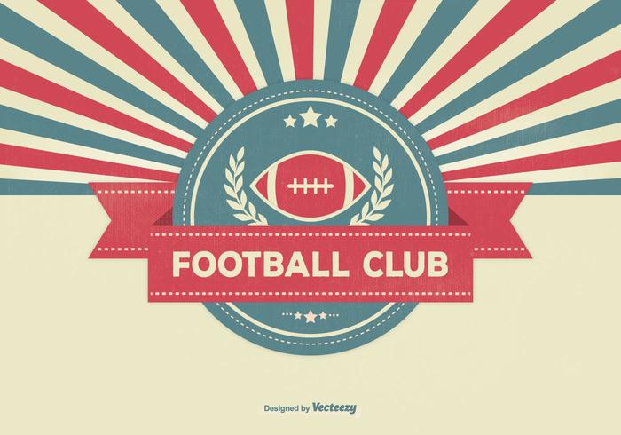 Retro Sunburst Style Football Club Illustration vector