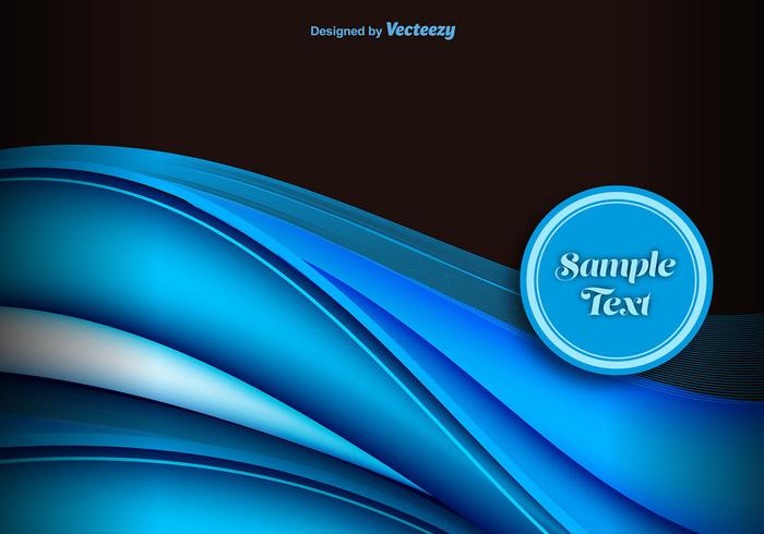 Blue abstract waves background vector