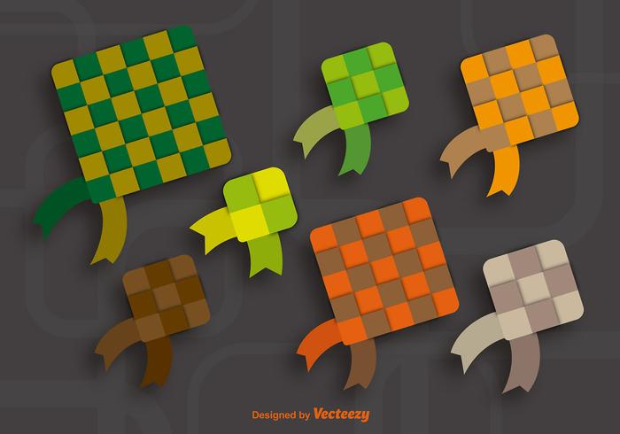 Colorful ketupat icons Colorful ketupat icons