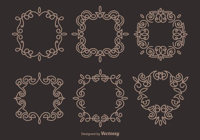 Brown Elegant Scrollwork Vectors