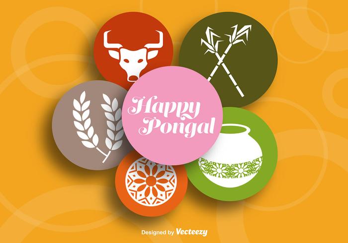 Feliz fondo colorido pongal vector