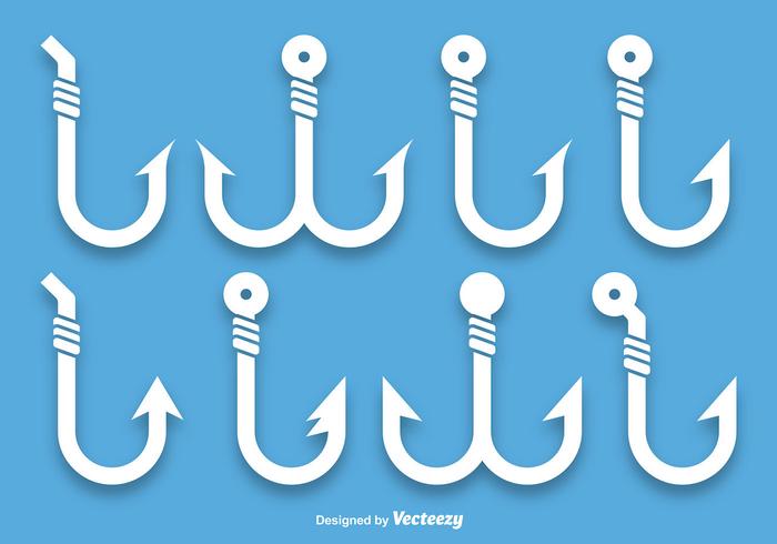 Fishing hook set vector