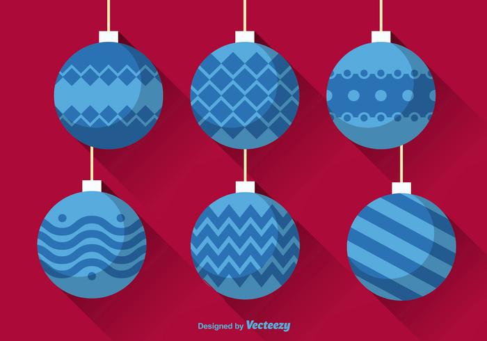 Flat christmas balls vector