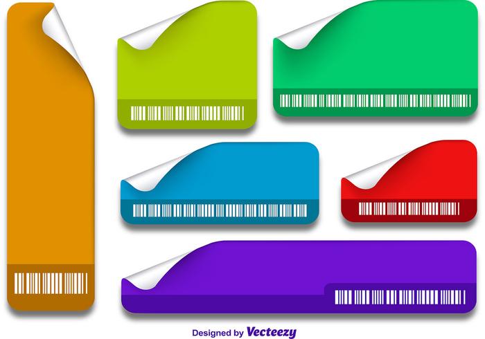 Stickers with barcode vector