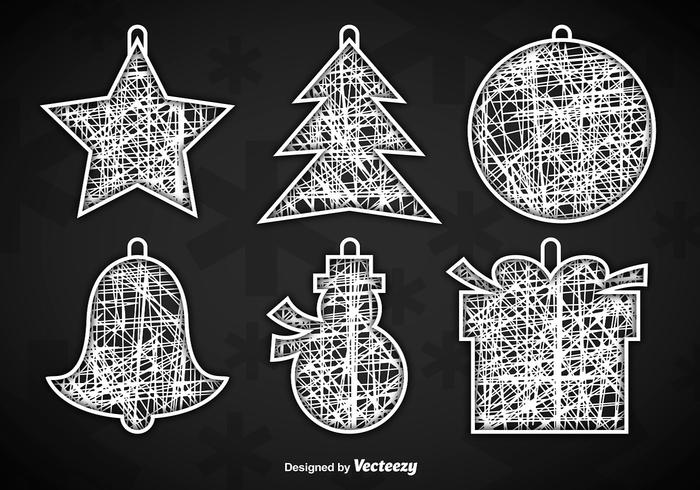 White Christmas hangers vector