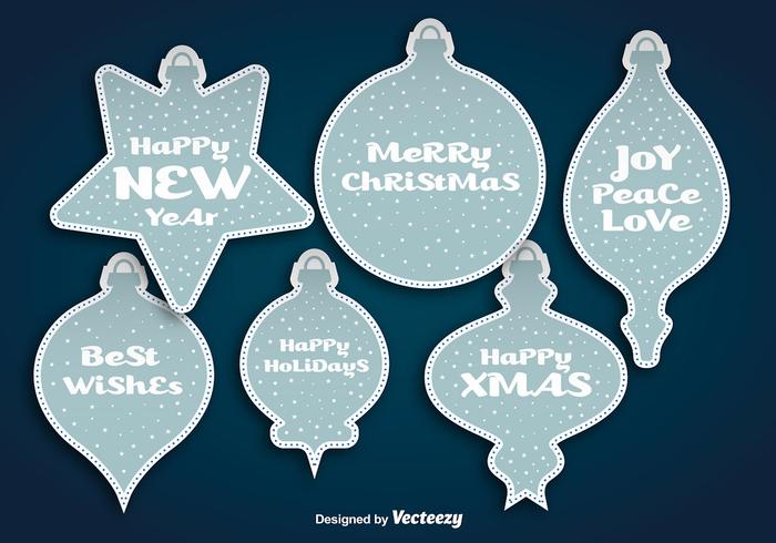 Christmas balls stickers vector