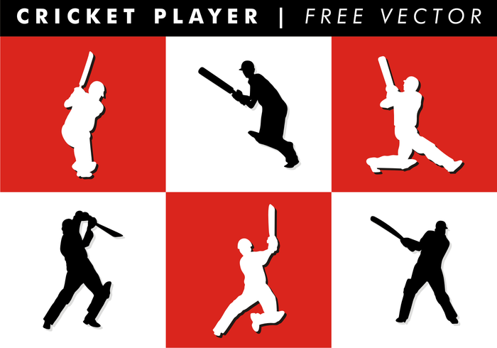 Cricket Player Free Vector