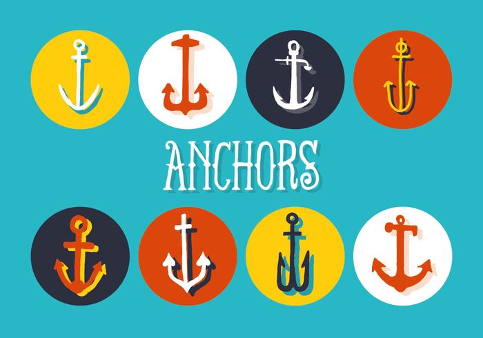 Free Set of Anchors Vector Background