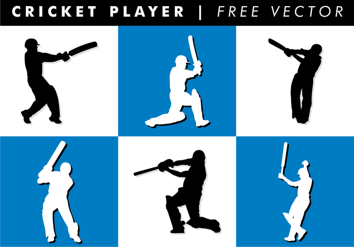 Cricket Player Free Vector