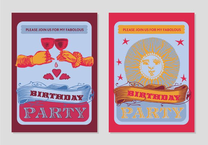 Free Birthday Party Poster Background vector