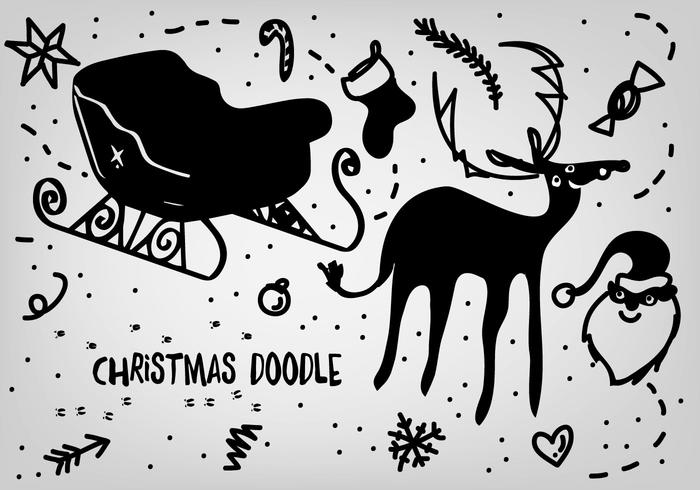 Christmas Doodles Vector Backgorund