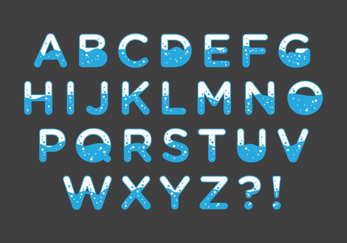 Water Font Vector