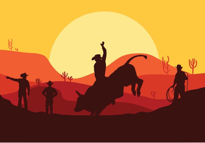 Bull Rider Vector