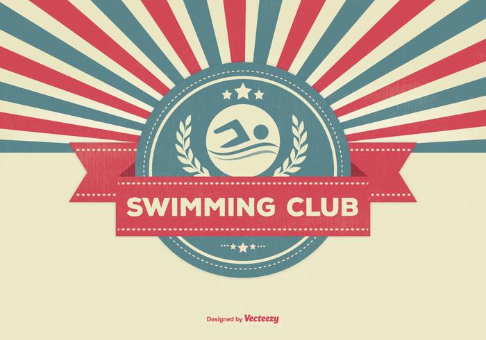 Club de natación Ilustración Retro vector