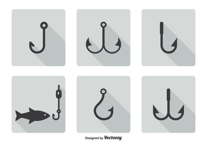 Fish Hook Icon Set Fish Hook Icon Set
